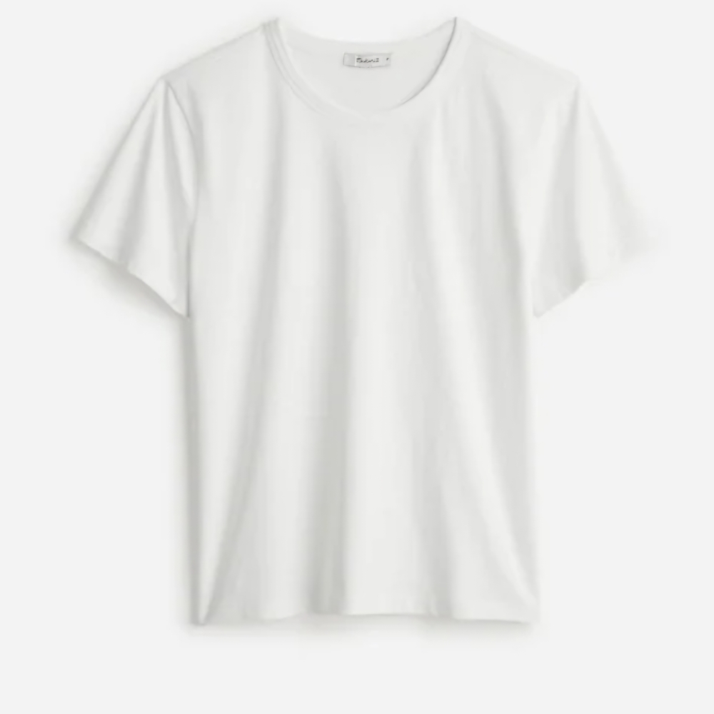 Madewell Perfect Crewneck Tee | AllDay Jersey | XS | Eyelet White | NWOT